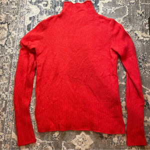 Madewell Mock Neck Wool Blend Sweater (Coral Red)
